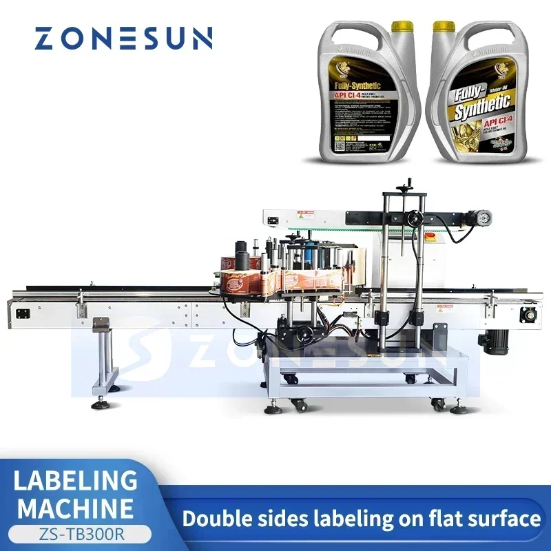 ZONESUN ZS-TB300R Automatic Flat Bottle Labeling Machine Square Bottle Label Applicator Sticker Labeler Packing Equipment