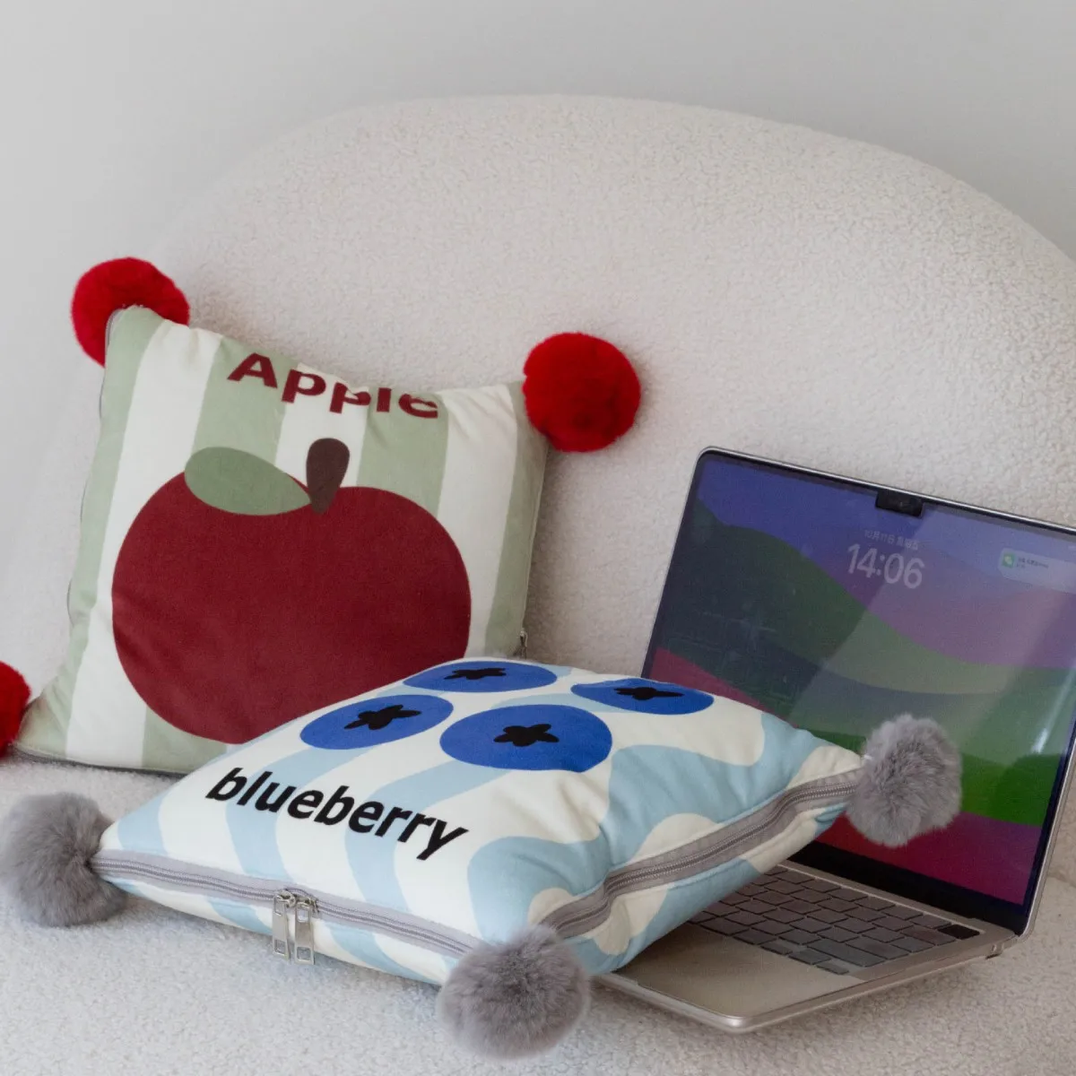 Skin Friendly 2 in 1 Pillow Blanket Foldable Multifunctional Cushion for Sofa Car Bedroom Office Daily Rest