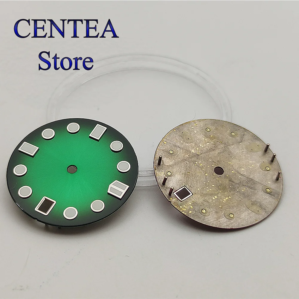 RICHUS 28,5 mm mostrador Azul Luminoso Preto Azul Verde mostrador do relógio Fit NH35 NH35A Movemt horas coroa 3.8 horas coroa