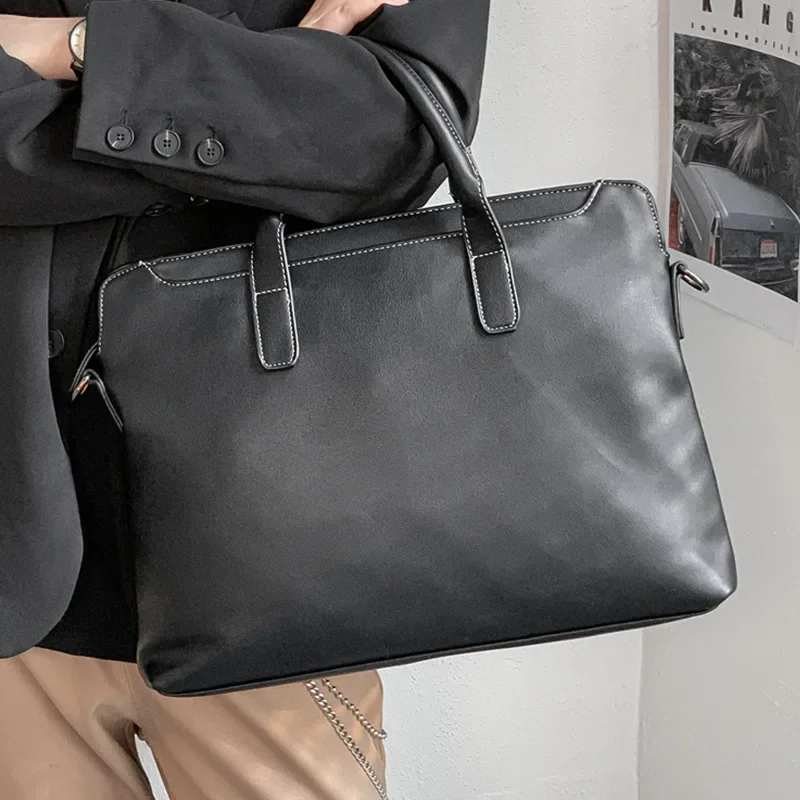 New Fashion Leather Briefcases Men Handbags Luxury Business Men Shoulder Bags Computer Bags Male Briefcases Travel Crossbody Bag