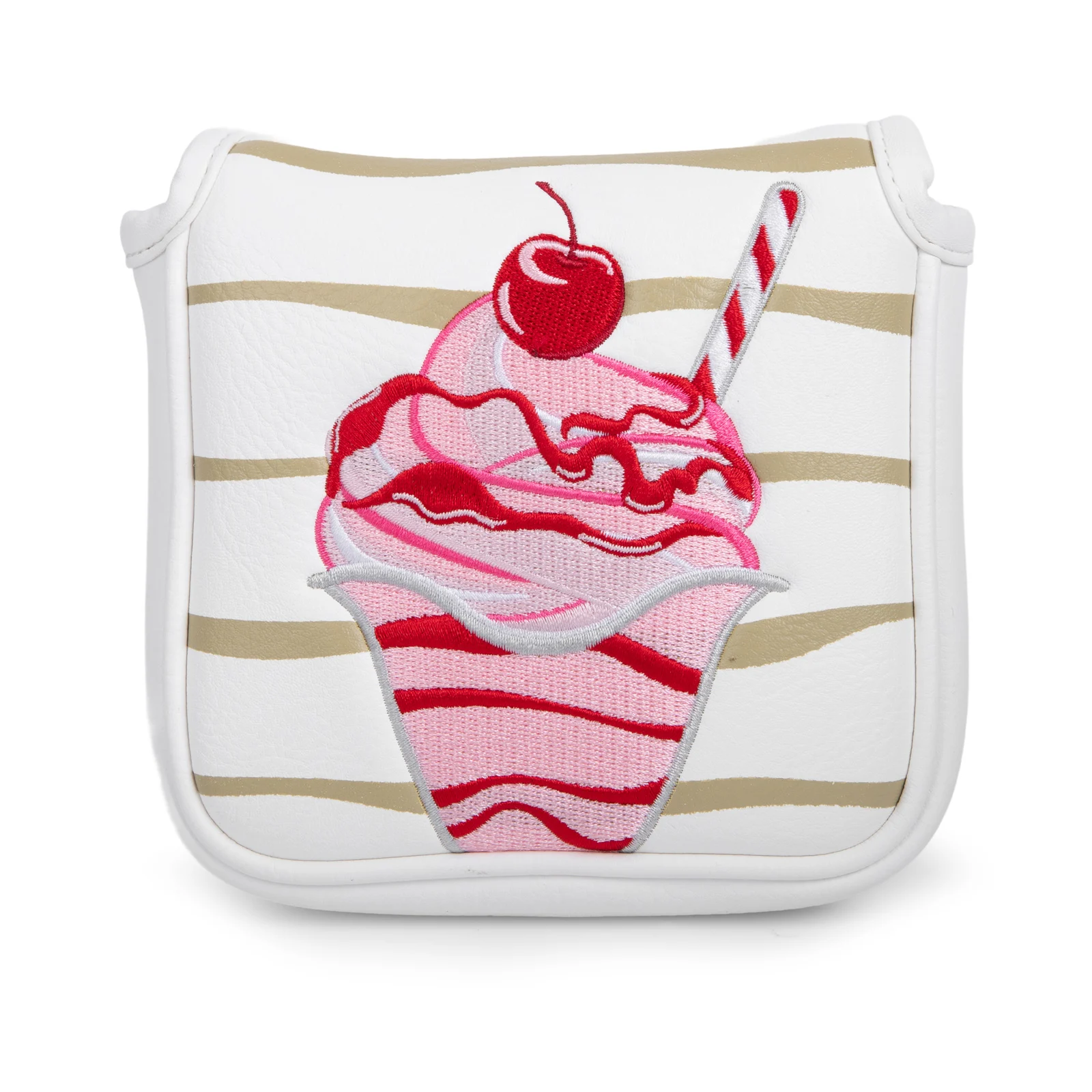 

Golf Club Headcovers for Mallet Cover Premium Leahter Ice Cream Embroidery Mallet Putter Headcover Golf Club Covers for Most Bra