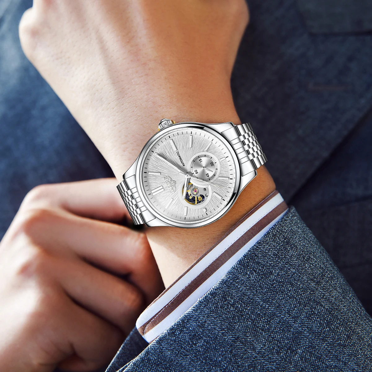 LIGE Luxury Watch Fashion Classic Simple Stainless Steel Band Waterproof Luminous Automatic Movement Mechanical Watches for Men