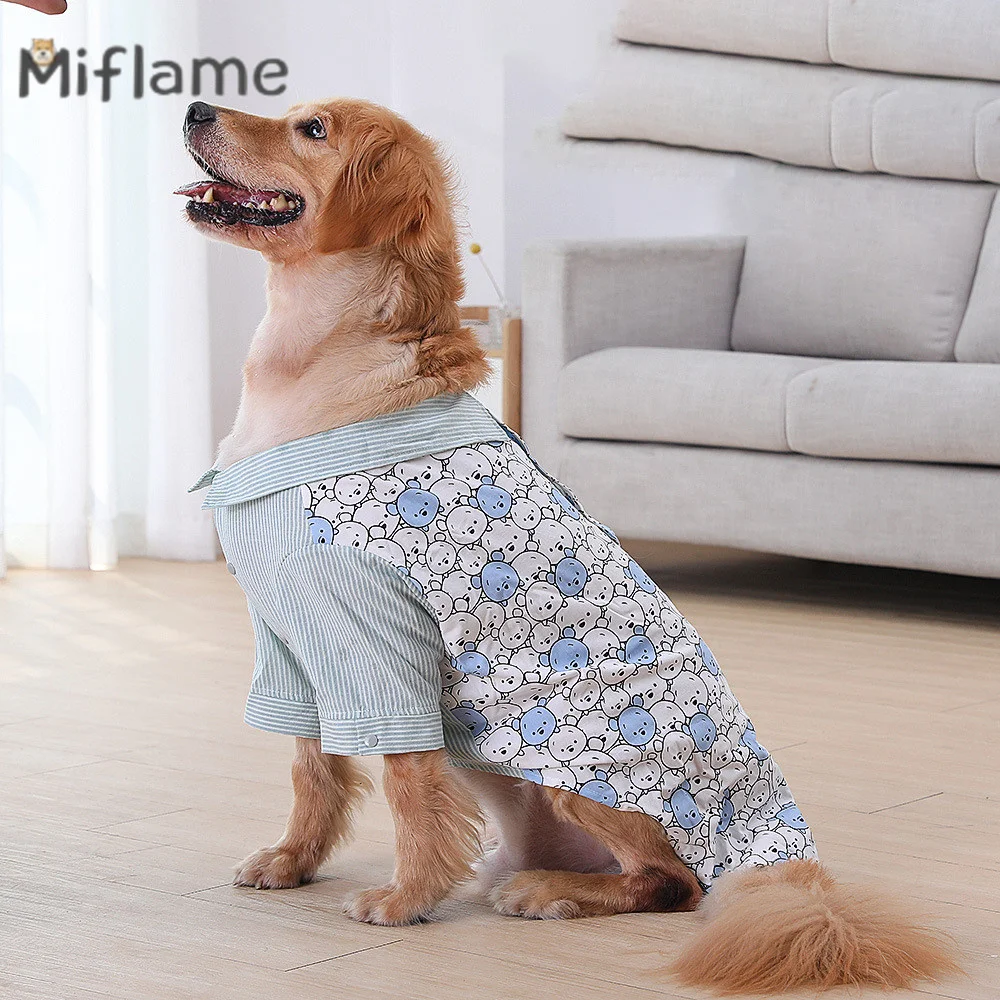 

Miflame Spring Summer Pet Clothing Cute Color Matching Medium Large Dog T-shirt Golden Retriever Breathable Shirt for Cats Dogs