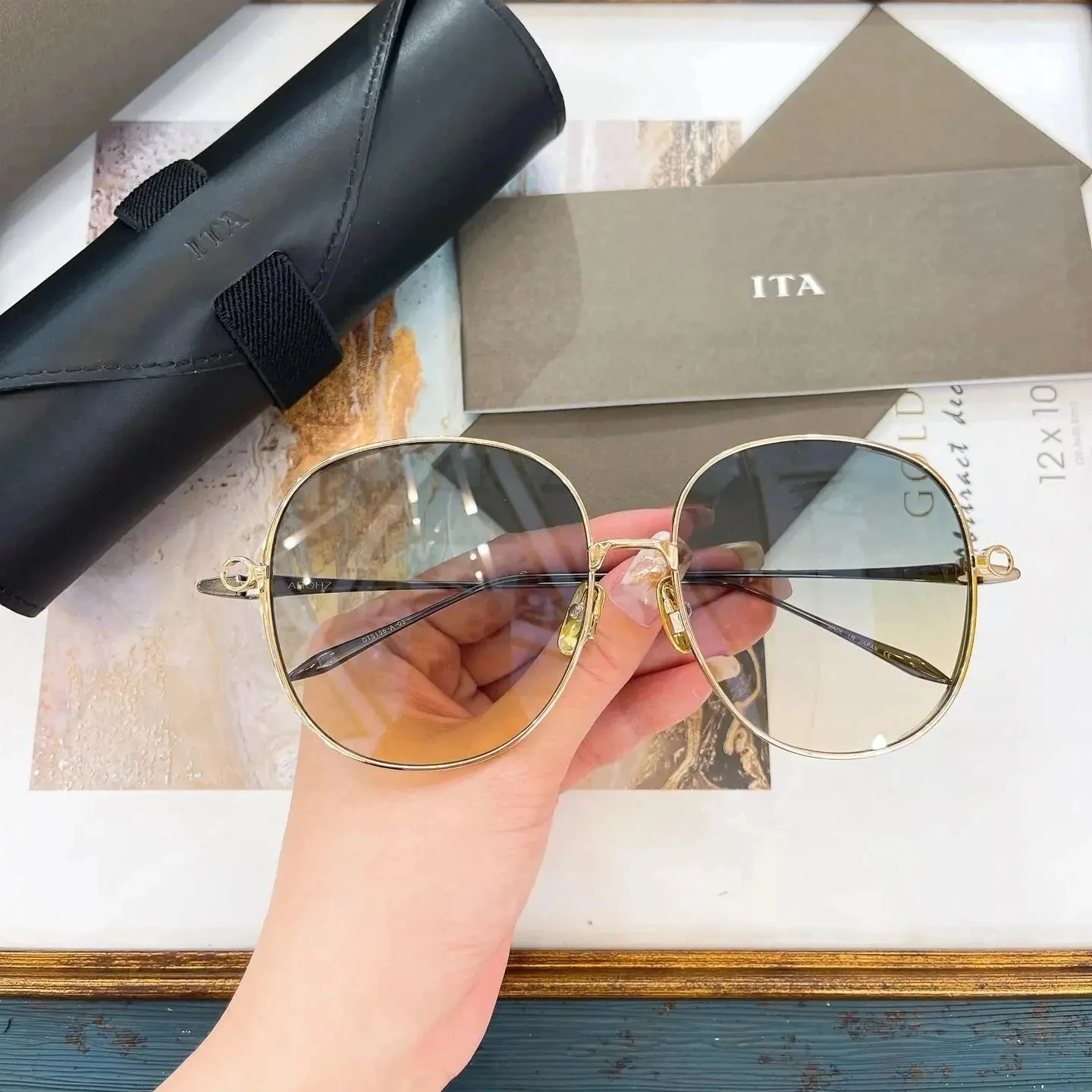 

New ADITA AROHZ DTS156 Luxury Classic Top Quality Oversized Womens Sunglasses Fashion UV400 Gradient Polarized Men's Sun Glasses