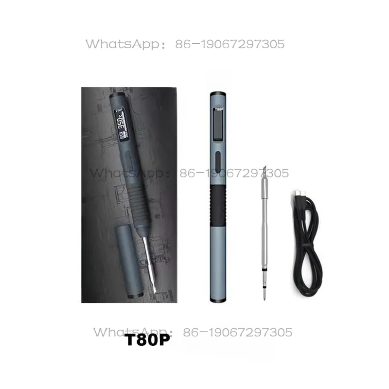 

Паяльник электрический T80 T80P с интеллектуальной регулировкой температуры, портативная паяльная станция с постоянной температурой