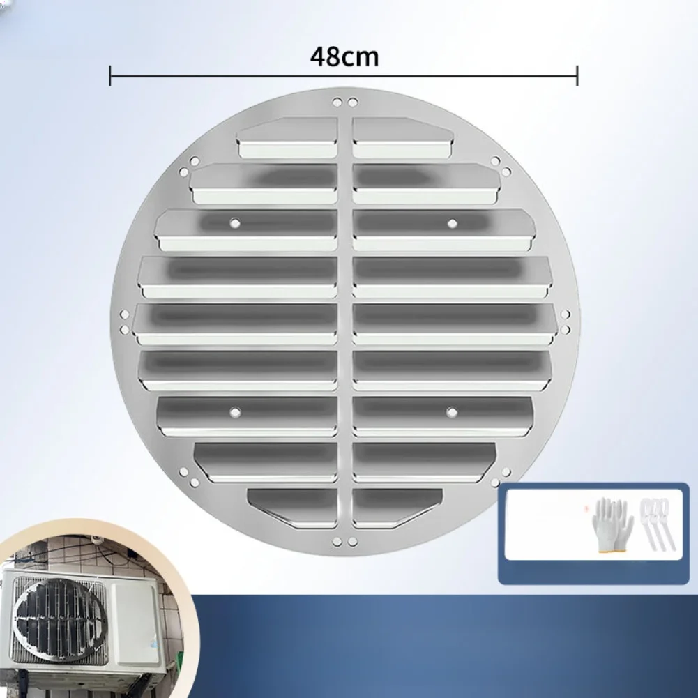 43/46/48cm Stainless Steel Air Conditioner Outdoor Unit Air Guide Plate No Drill Louvered Baffle For Heat Dissipation