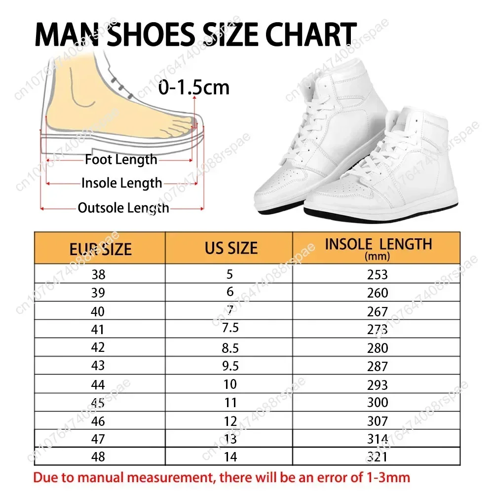 Custom High Top Leather Sneakers Shoes Print On Demand Image Design Woman Man Holiday Party Matching Customized DIY Dropshipping