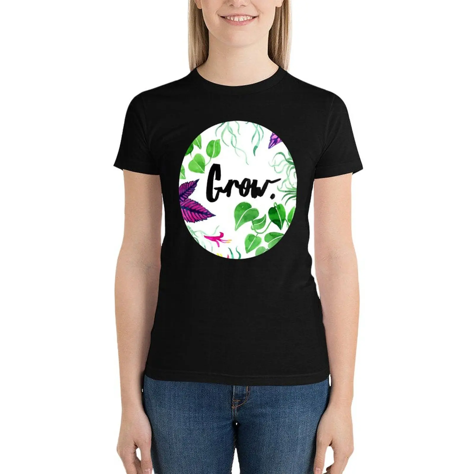 

Be Like Plants and Grow T-Shirt tees Short sleeve tee t-shirt dress for Women sexy