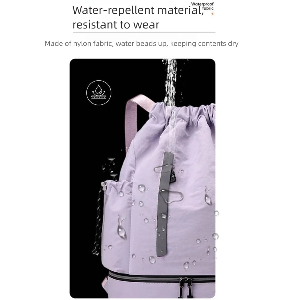 

Lightweight Drawstring Sports Bag with Reflective Strip Waterproof Hiking Backpack Adjustable Straps Large Capacity Gym Sackpack