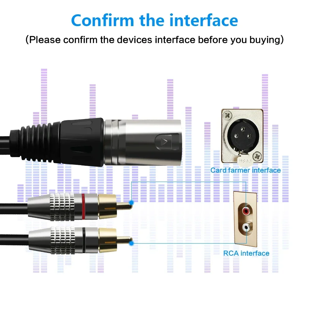 FSU เสียง 2RCA สายชาย XLR 3 พินชายหญิง CANNON เครื่องขยายเสียงผสมปลั๊ก AV สาย Dual XLR ถึง Dual สาย RCA 1.5 M/3 M/5 M