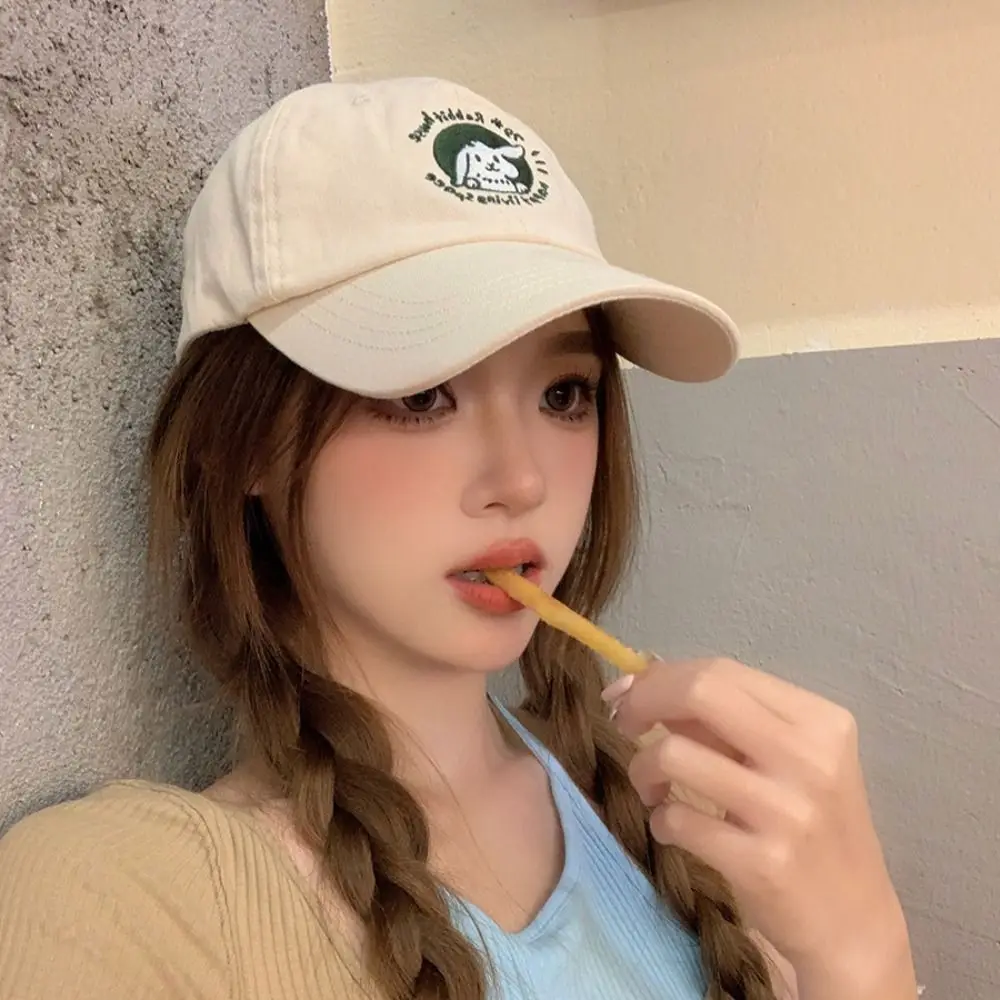 Fashion Adjustable Rabbit Baseball Cap Cotton Korean Vintage Baseball Cap Embroidery Casual Teenagers Hat Outdoor - Image 2