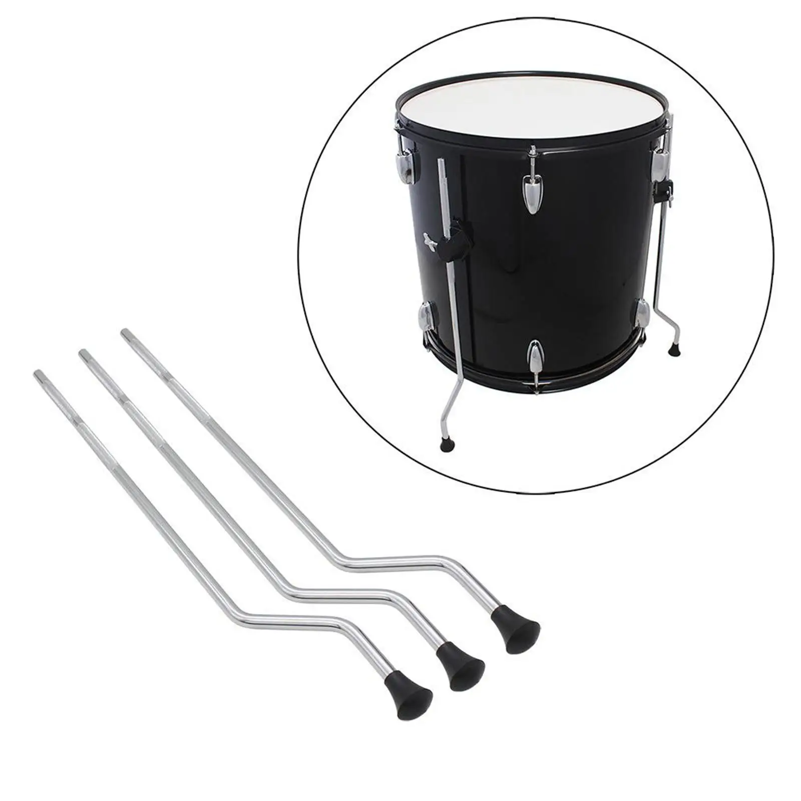 

Adjustable Metal Floor Tom Drum Legs Rubber Feet Stand Replacement Percussion Accessories Skid Resistance for Drum Kit