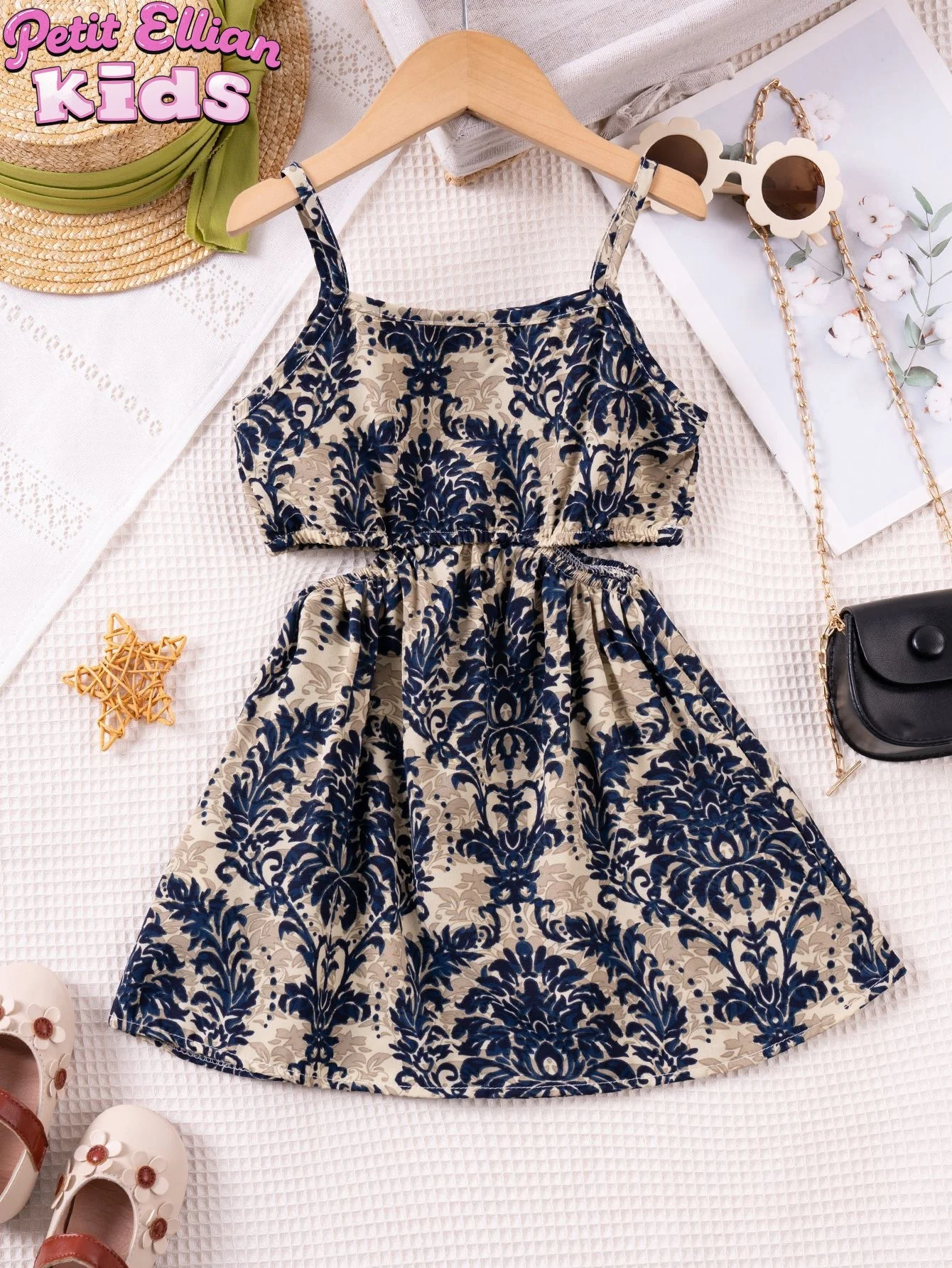 2026 Summer Kids Clothes 1-7Y Girls Sling Cut-Out Vintage Floral Print Dress  Stylish Breathable Children Daily Wear Outfit - AliExpress 1501