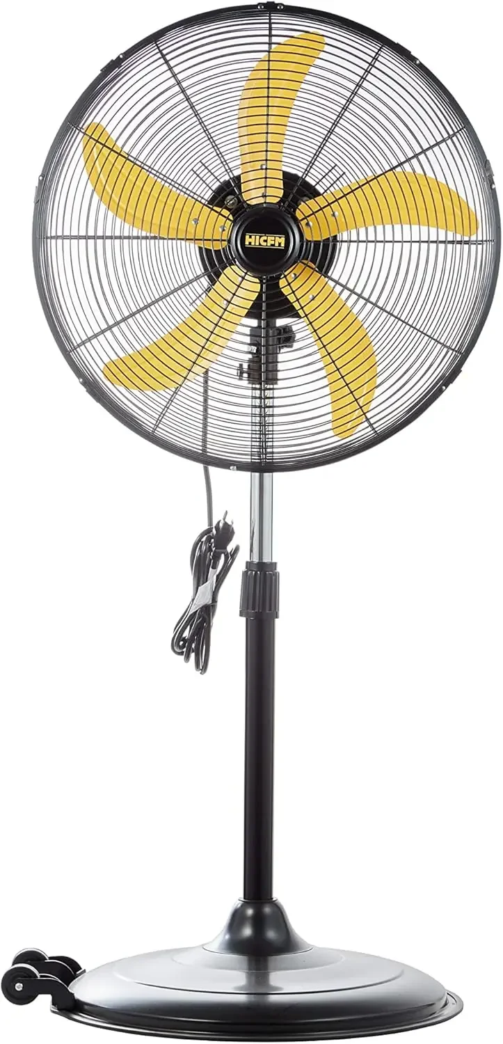 5000 CFM 20 inch High Velocity Pedestal Oscillating Fan with Powerful 1/5 Motor, 9ft Power Cord, Oscillation, Metal Body