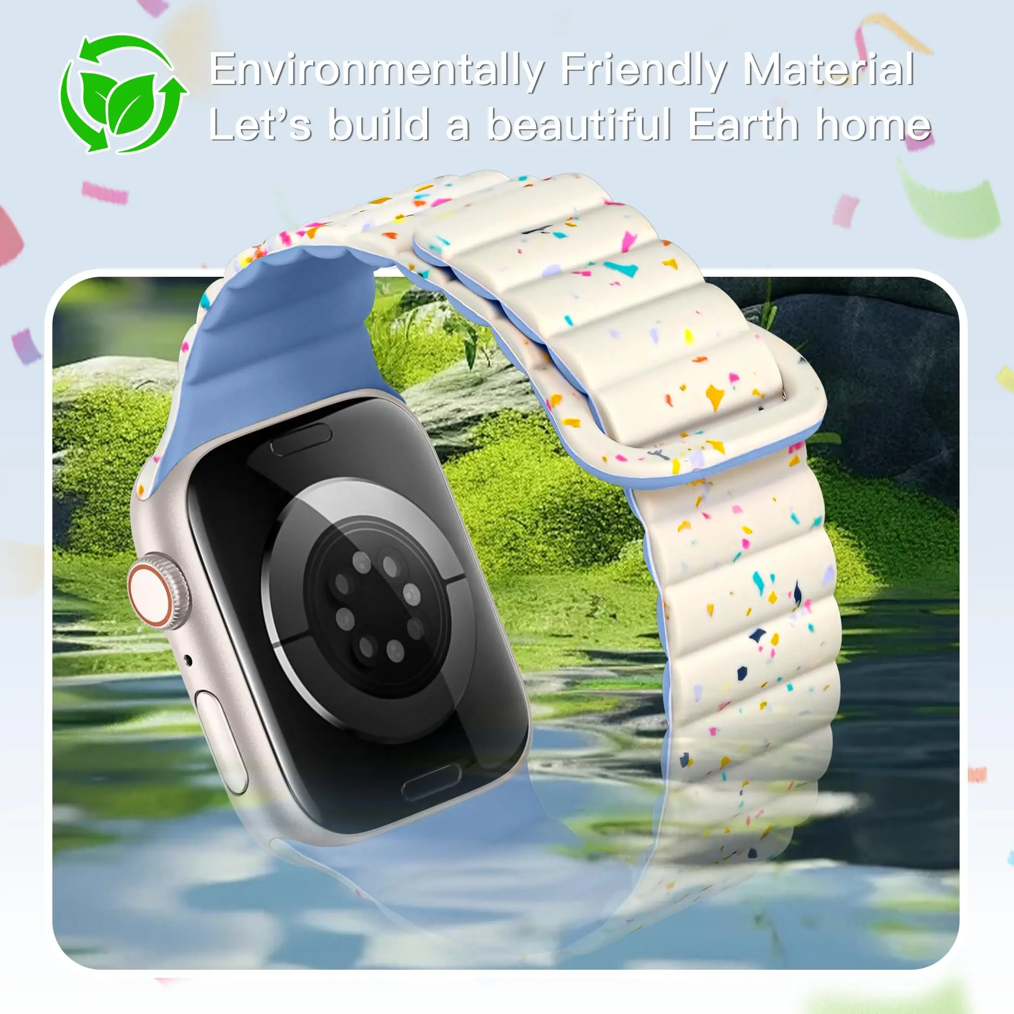 Magnetic Strap For Apple Watch Band 40mm 44mm 41mm 49 45mm 46mm 42mm Silicone Breathable Wristband iWatch 10 9 8 7 6 5 4SE Ultra