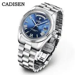 CADISEN Automatic Watch Men Mechanical Watch 40mm Meteorite Surface Stainless Steel Sapphire Japan Miyota 8285 Luxury Watches