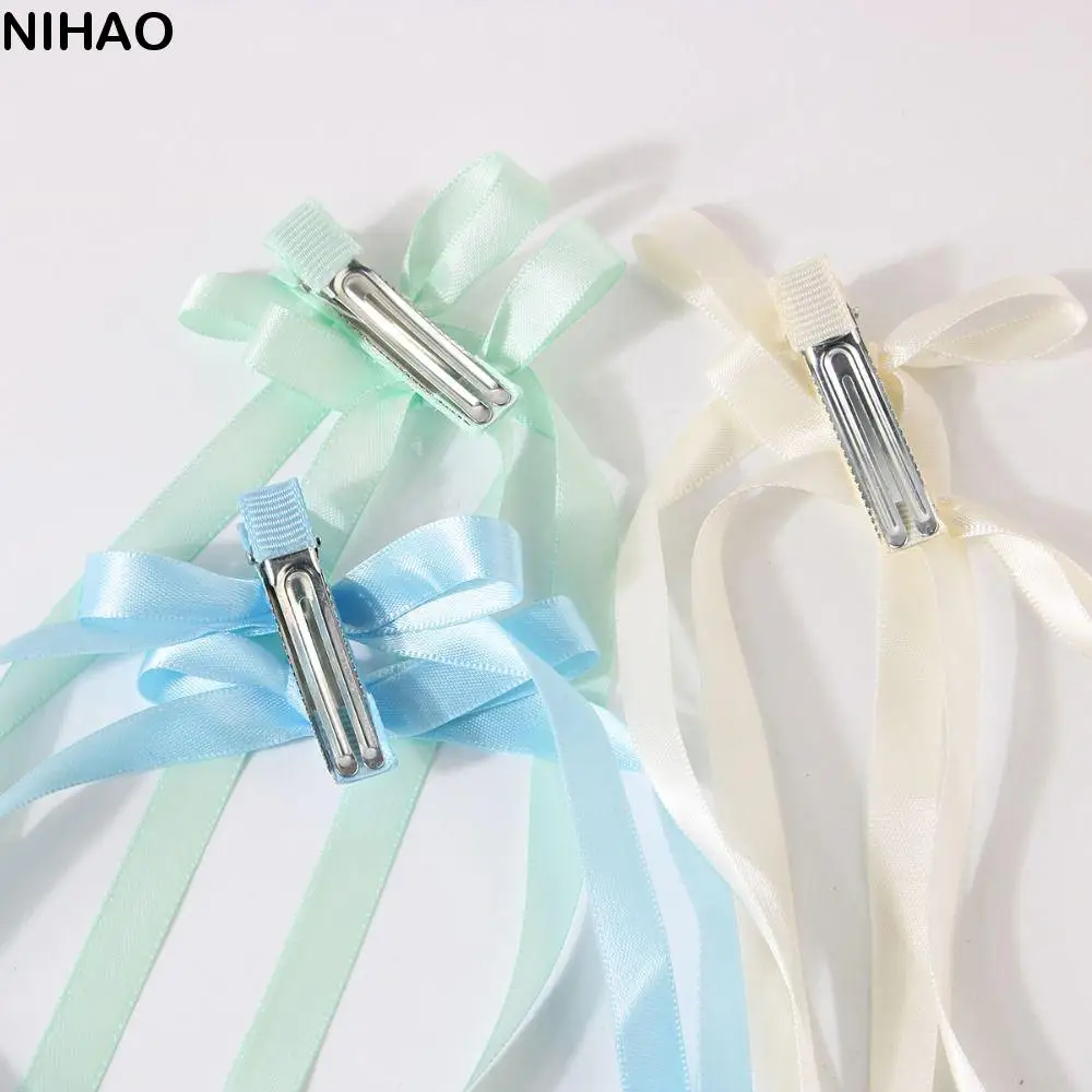 

Retro Long Tassel Balletcore Bow Hairpin Y2k Barrettes Bowknot Ribbon Hair Clip Cloth Hair Tie Student