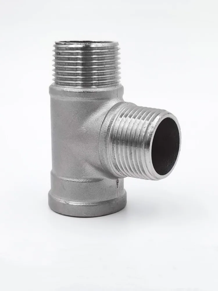 Male+Male+Female Threaded 3 Way Tee T Pipe Fitting 1/4 3/8 1/2 3/4 1 BSP Threaded SS304 Stainless Steel