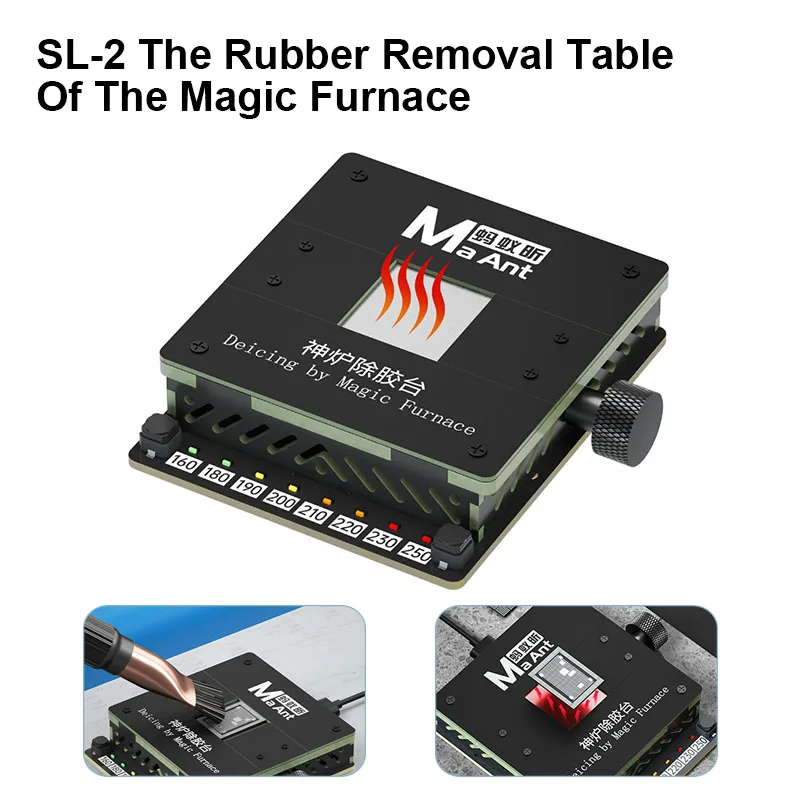 MaAnt SL-2 Upgraded Rapid Heating Glue Removal Station for Mobile Phone IC CPU BGA NAND Chip Degumming Repair Tool