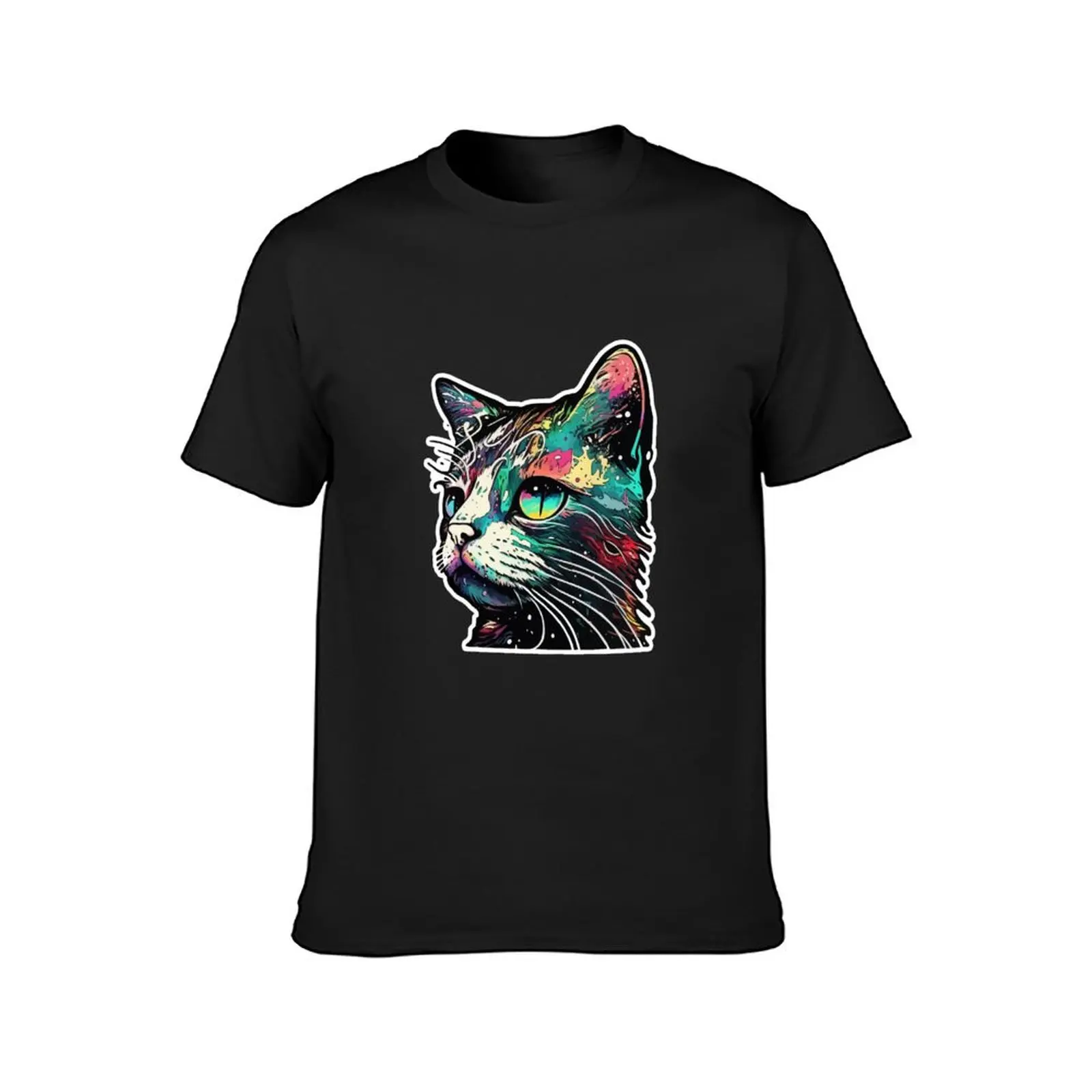 Trippy Tuxedo Cat T-Shirt korean fashion sweat quick drying vintage T-shirts for men cotton