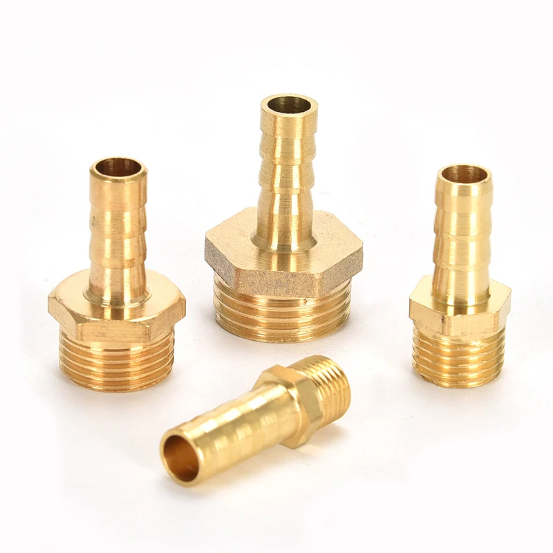 Pagoda Connector 6 8 10 12 14 16mm Hose Barb Connector 1/8 1/4 3/8 1/2 Inch PC PCF PL PLF Brass Water Pipe Fittings