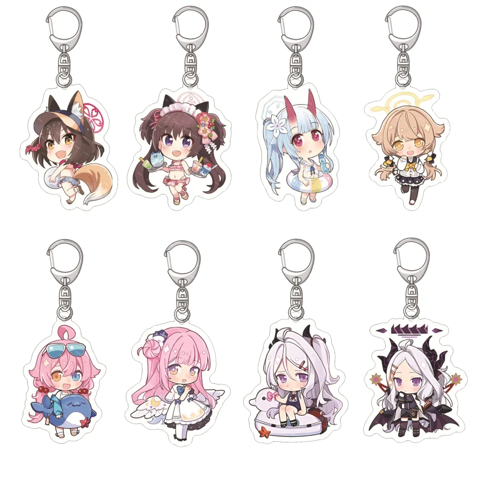 

6CM Anime Blue Archive KeyChain for Men Kuromi Serika Izayoi Nonomi Pendant Key Ring Acrylic Car Key Chain Keyring Party Gift