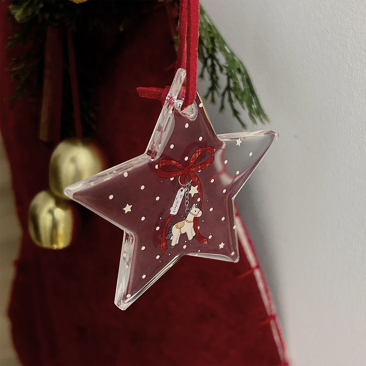 

WAKAWAKA Clear Acrylic Star Shaped Keychain Keyring And Phone Charm Featuring A Cute Pony Design Kawaii Gift For Girls Bag Decor