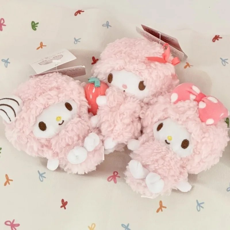

Sanrio Plush Doll My Sweet Piano Bow Keychain Kawaii Little Lamb Strawberry Backpack Charm Hot Fashion Sweet Girly Toy Gifts
