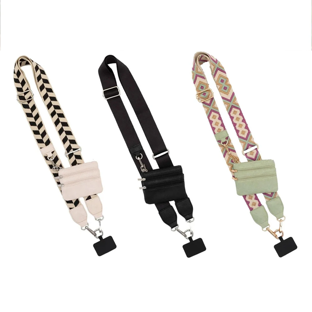 Adjustable Cellphone Lanyard Crossbody With Wallet Phone Strap With Zippered Pouch For Women Clip And Go Strap For Phone