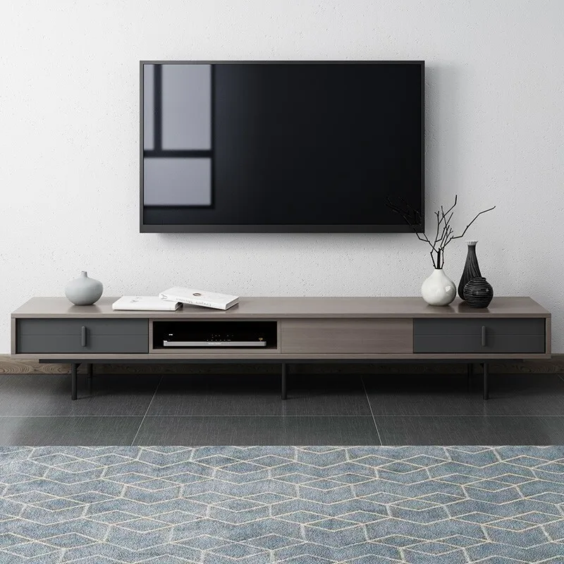 Wooden Console Living Room Furniture Cabinet Modern TV Stand with Drawer Mdf Nordic Free Standing Display