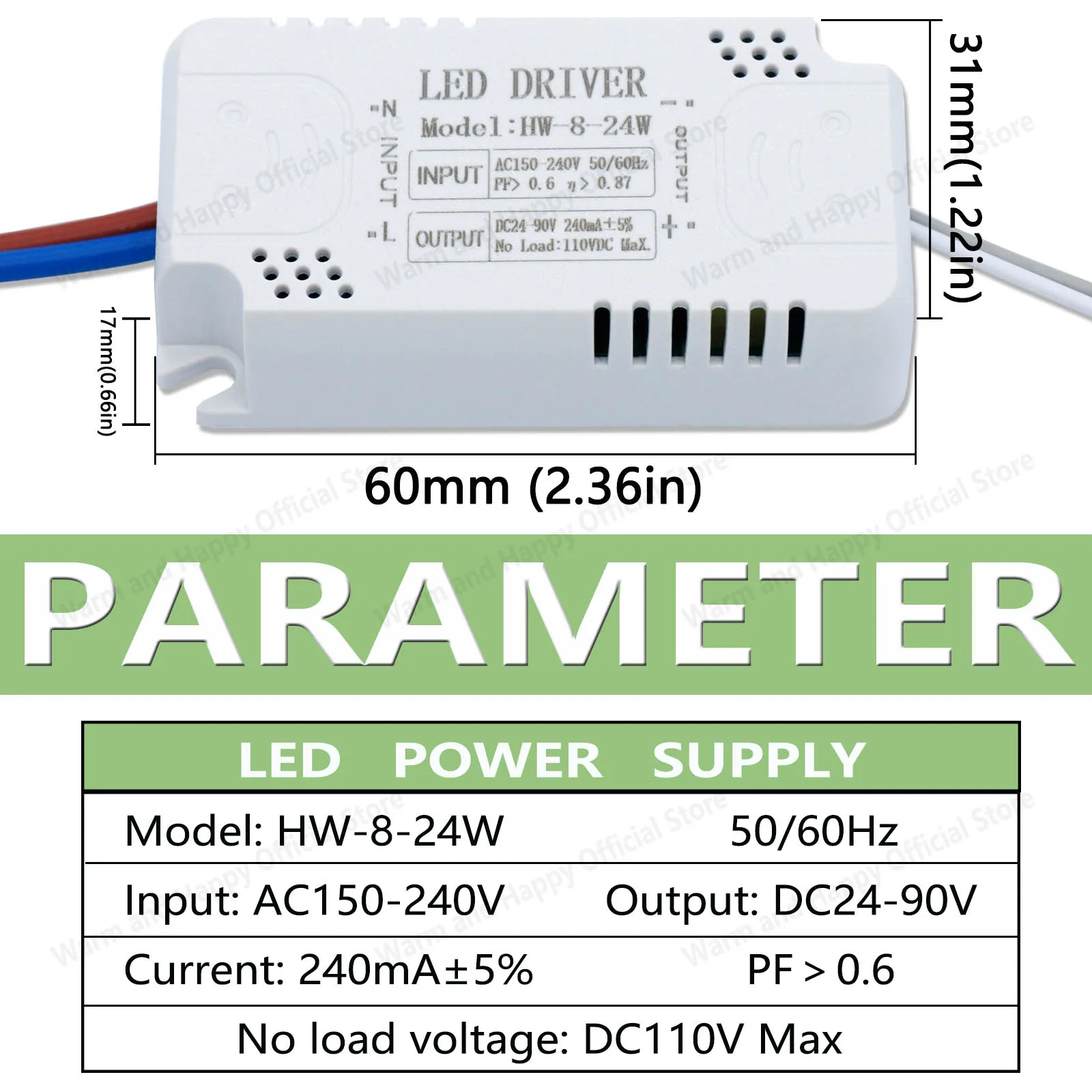 

LED Driver 240mA 8-24w 24-40w 40-60w 60-80w LED Constant Current Driver Power Unit Supply LED Transformer