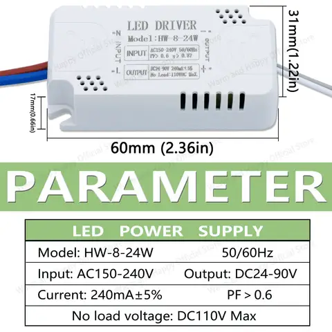 LED Driver 240mA 8-24w 24-40w 40-60w 60-80w LED Constant Current Driver Power Unit Supply LED Transformer
