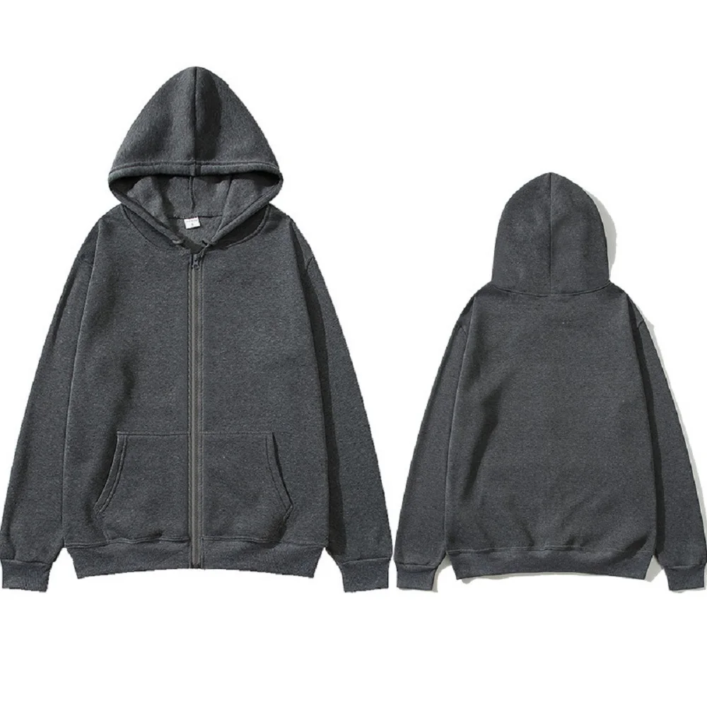 

Men's Hooded Europe The US Men With The Same Zip-up Sweater Cardigan Hoodie Solid Color Sportswea Youth Zipper Jackets