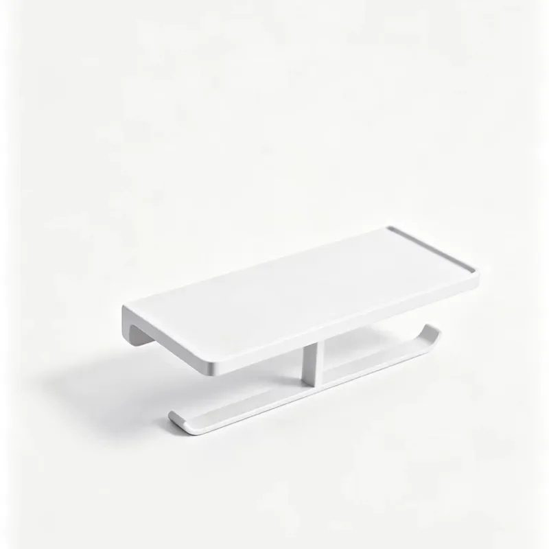 Stainless Steel Bathroom Tissue Holder with Phone Shelf Wall Mounted Toilet Paper Roll Stand Storage Rack for Home Hotel