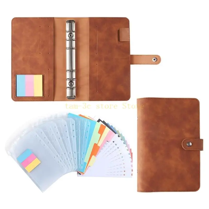 PU Budget Planner Binder with Cash Envelopes Sticker for Women Men D0UA