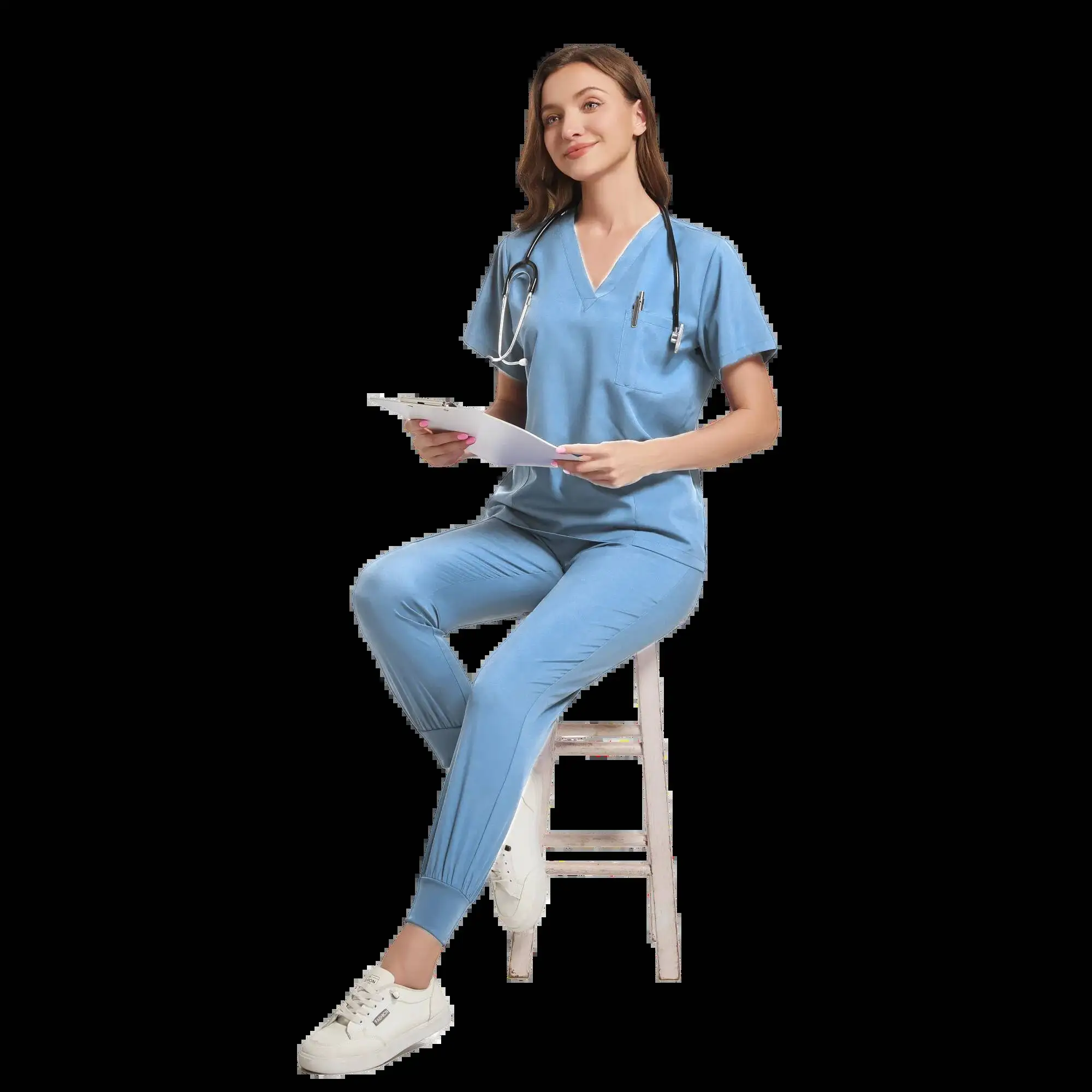 Hot Koop Medische Verpleging Scrubs Scrub Sets Ziekenhuis Uniformen Korte Mouw Tops Jogger Broek Uniform Vrouwen Verpleegkundige