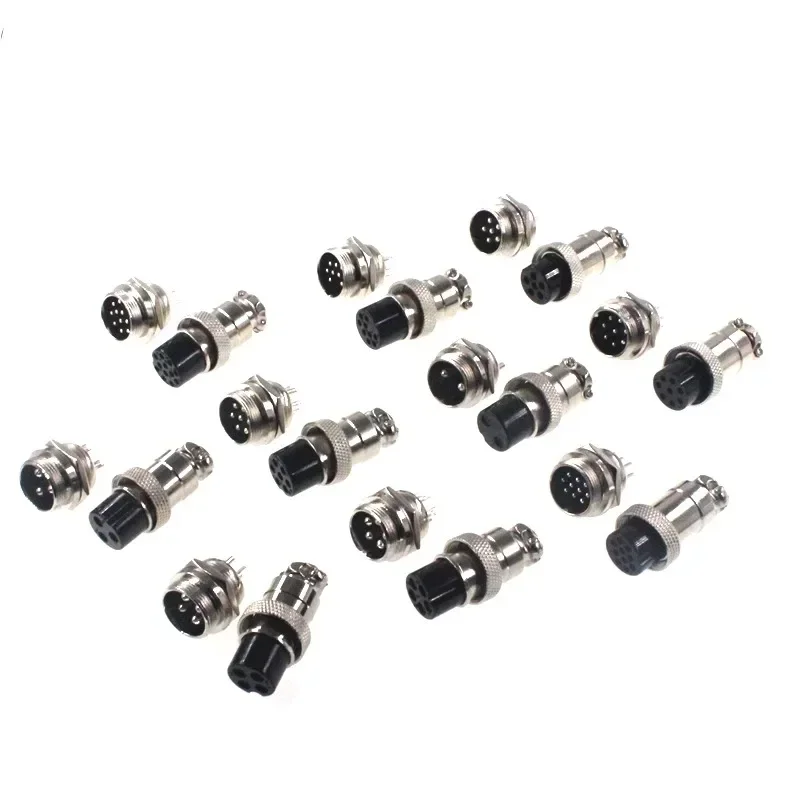 GX20 Small Metal Aviation Socket 2P-8Pin Fixed/Butt Mobile Type Male&Female Connector with Cable Terminal for Industrial Equipme