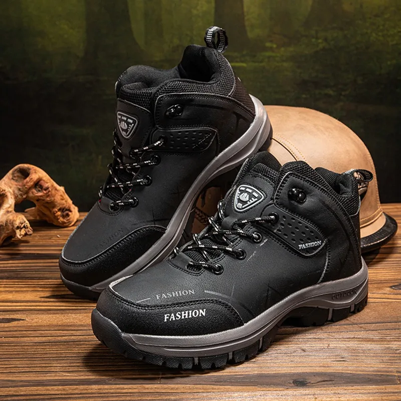 

New Men's Plus-Size High-Top Casual Hiking Sneakers,Outdoor Mountaineering,Rainproof and Anti-Slip,Wear-Resistant and Waterproof