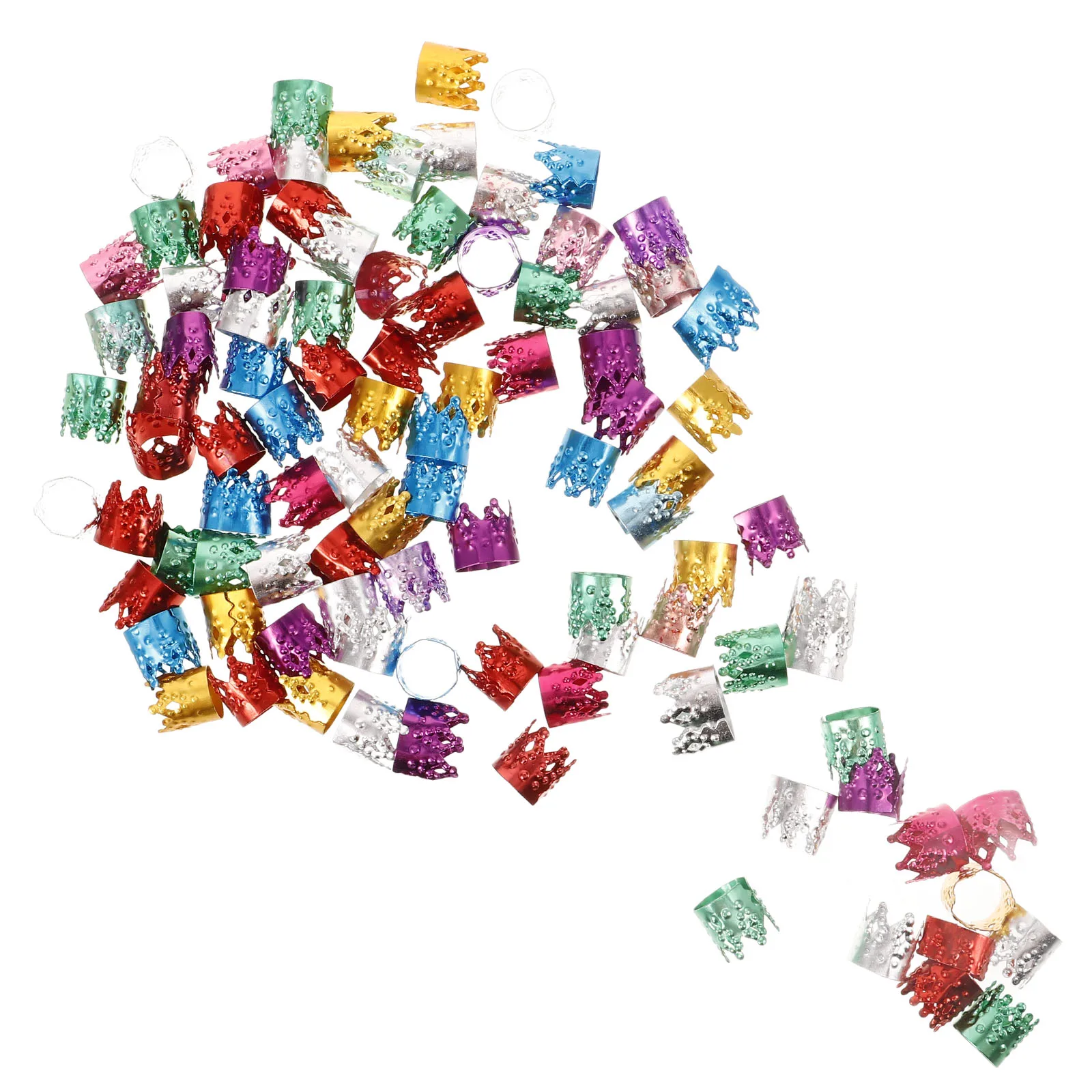 

100 Pcs Jewelry for Braids Jewels For Braids Dreads Accessories Lightweight Aluminum DIY Hair Hair Rings Decoration