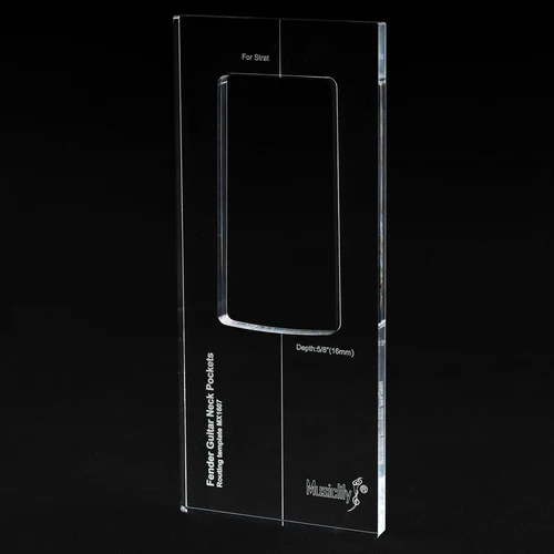 Plantilla de enrutamiento de mástil de guitarra acrílica precisa CNC Musiclily Pro para ST/Jaguar/Jazzmaster/Mustang estándar