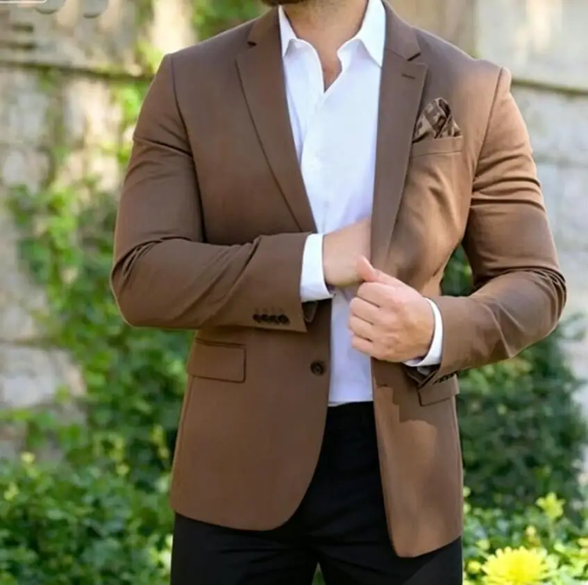 Classic 2 Piece Sets Men Suits Blazer Single Breasted Notched Lapel Jacket Pants Sets Slim Fit Ropa Hombre Wedding Party Terno