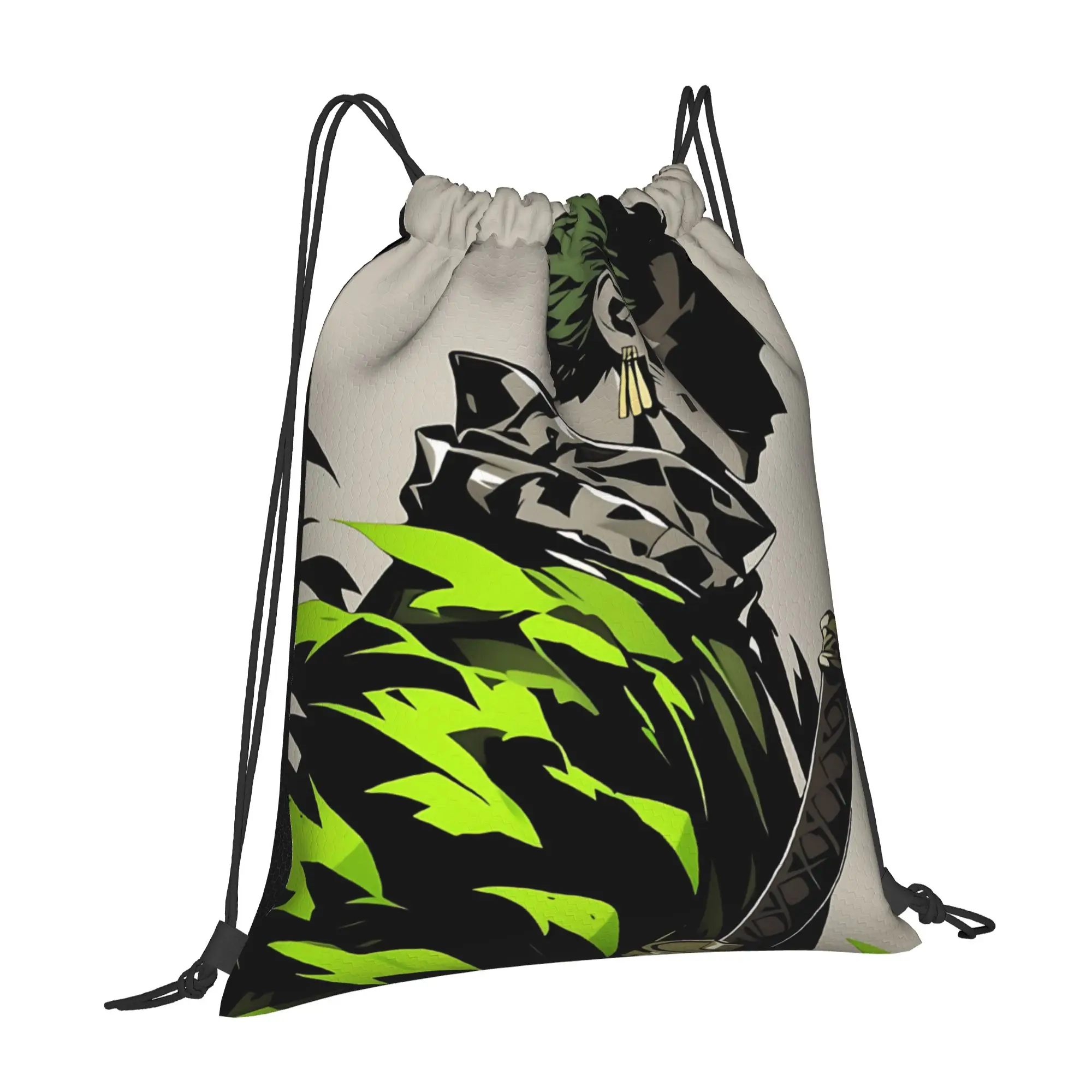gym Pouch One Piece Anime Zoro  Drawstring Bags Men Women Storage Backpack Teenager Travel Bag Multi-function Pocket