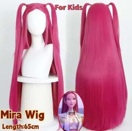 Peruki Demon Hunters Costume Rumi Cosplay dla dzieci Anime Mira Zoey Peruki dla kobiet Fioletowa peruka z warkoczem Rekwizyt na Halloween Cosplay