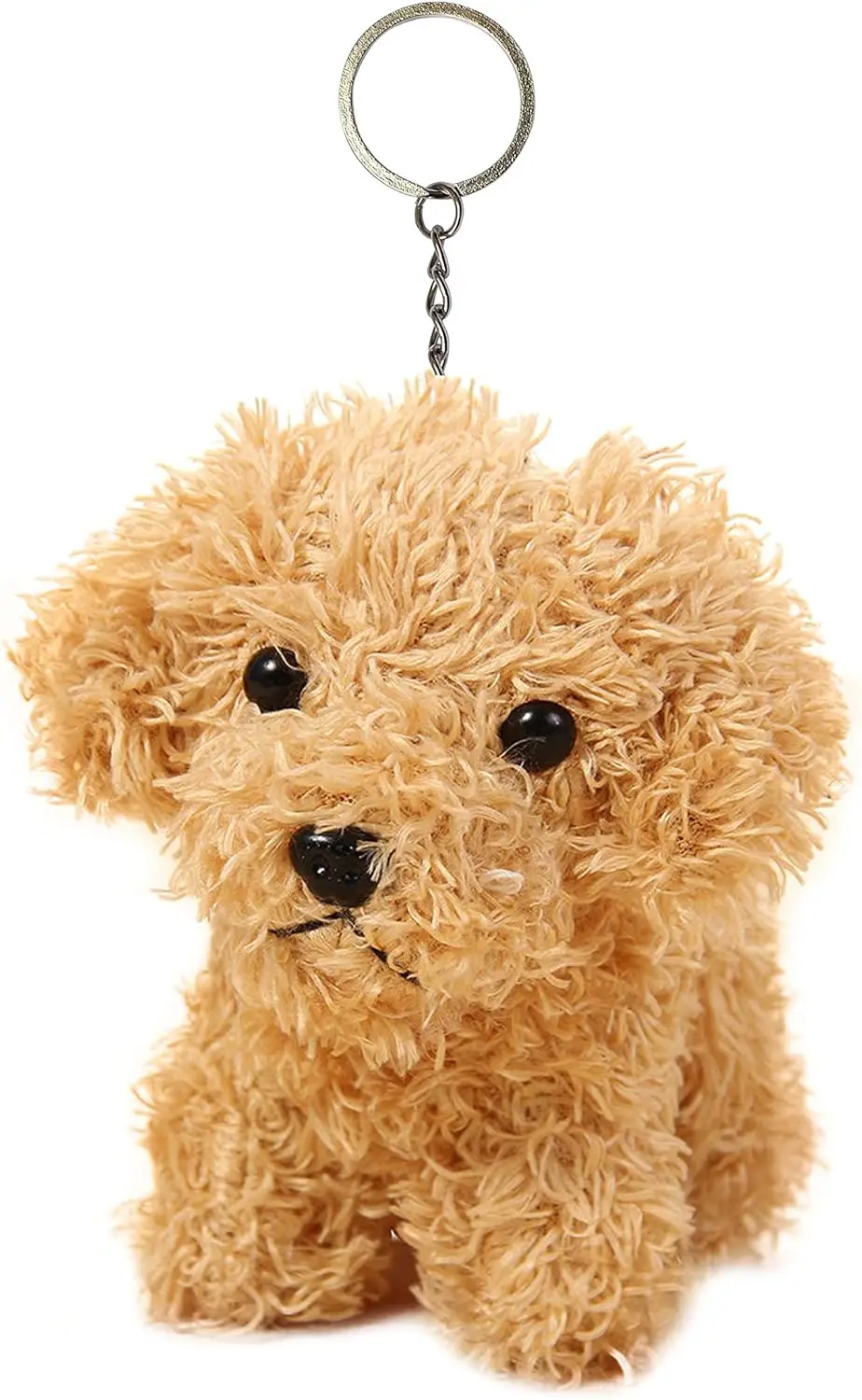 

Adorable 5-inch Gold Dog Plush Keychain, Perfect Backpack Clip and Handbag Pendant Gift