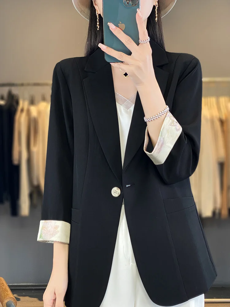 

Slim Fit Summer Thin Women's Jacket Korean Style High End Personality Versatile Slimming Age Reduction All Match