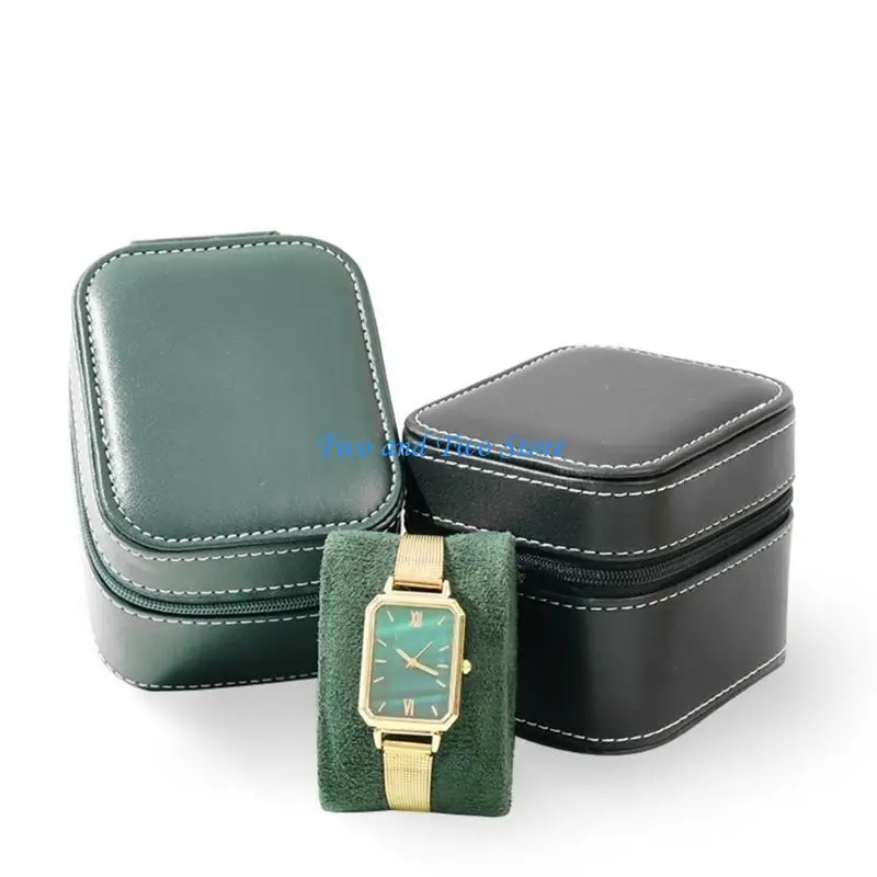 

HX6F Elegant Jewelry Display Box PU Leather Watch Business Travel Essentials