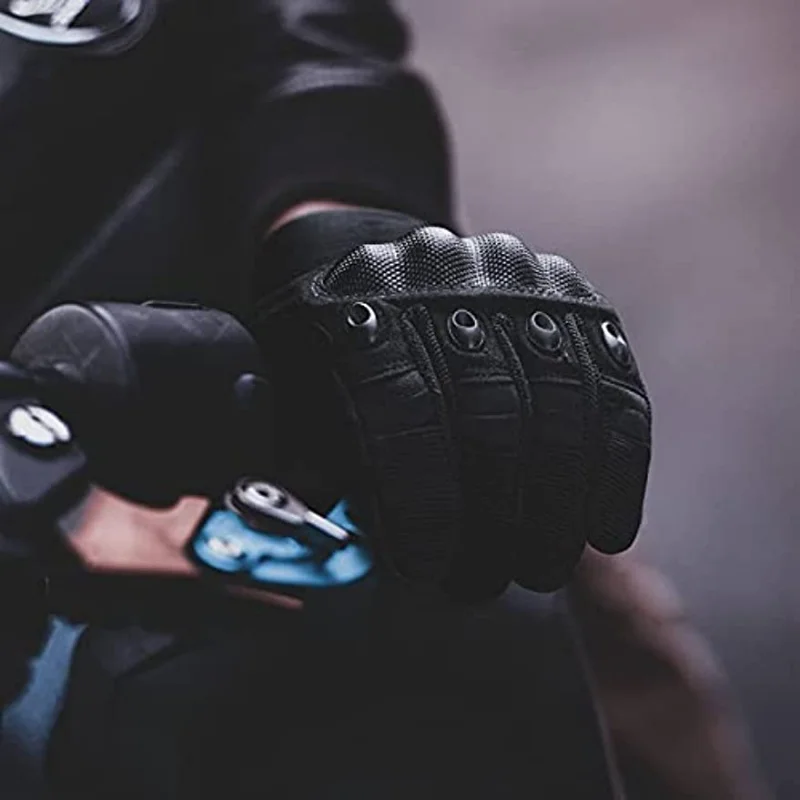 Hard Knuckle Tactical Riding Gloves, Breathable & Anti-Slip Airsoft Gloves, Touch Screen Motorcycle Gloves for Men and Women