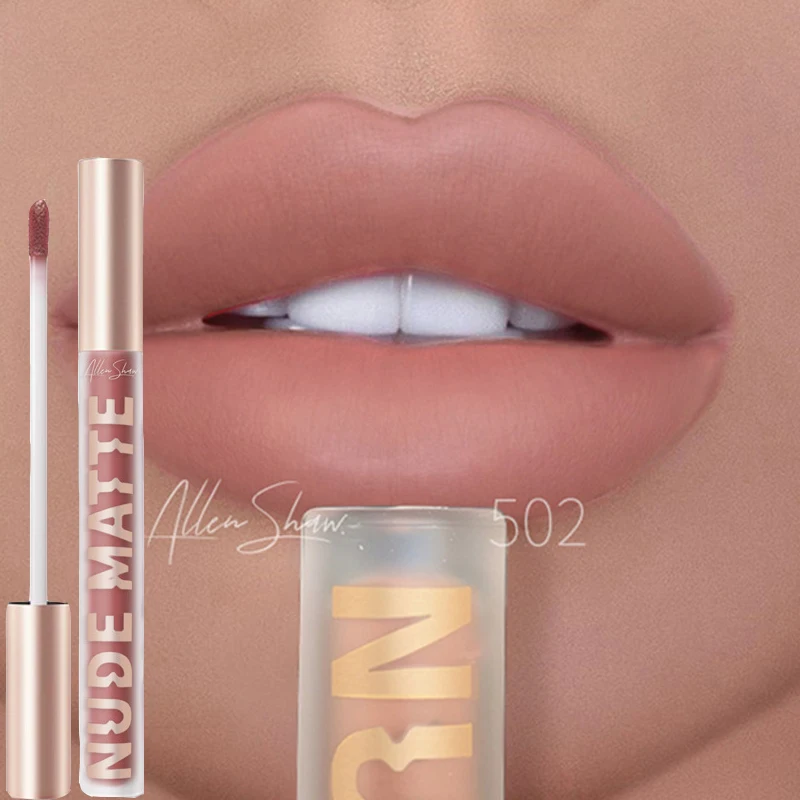 Gloss labial fosco 8 cores hidratação sexy nude veludo líquido batons à prova dnonágua de longa duração antiaderente copo lábios matiz cosméticos