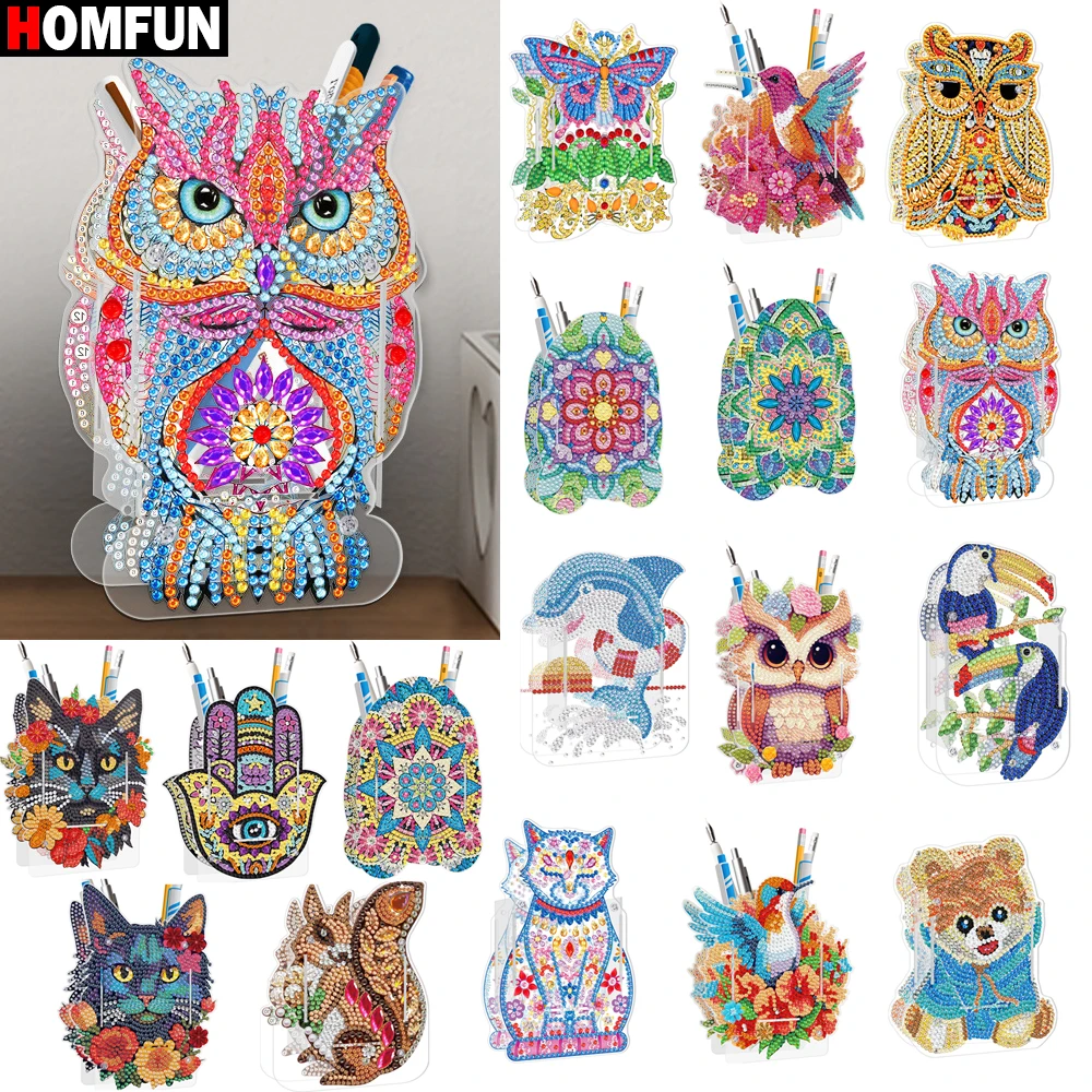 Kit de Peinture Diamant, Porte-Stylo Peinture Diamant 5D DIY Diamant Peinture Art Artisanat Porte-crayons Bricolage Strass Diamond Painting Boîte De Stockage Organisateur pour Bureau Maison