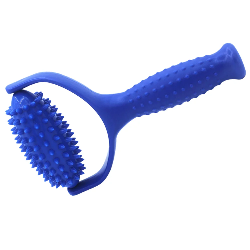 Spiked Massage Ball Roller Stick Yoga (Blue) Back Stretching Tool Body Massager for Shoulder Eye Eyes Muscle Pvc Leg